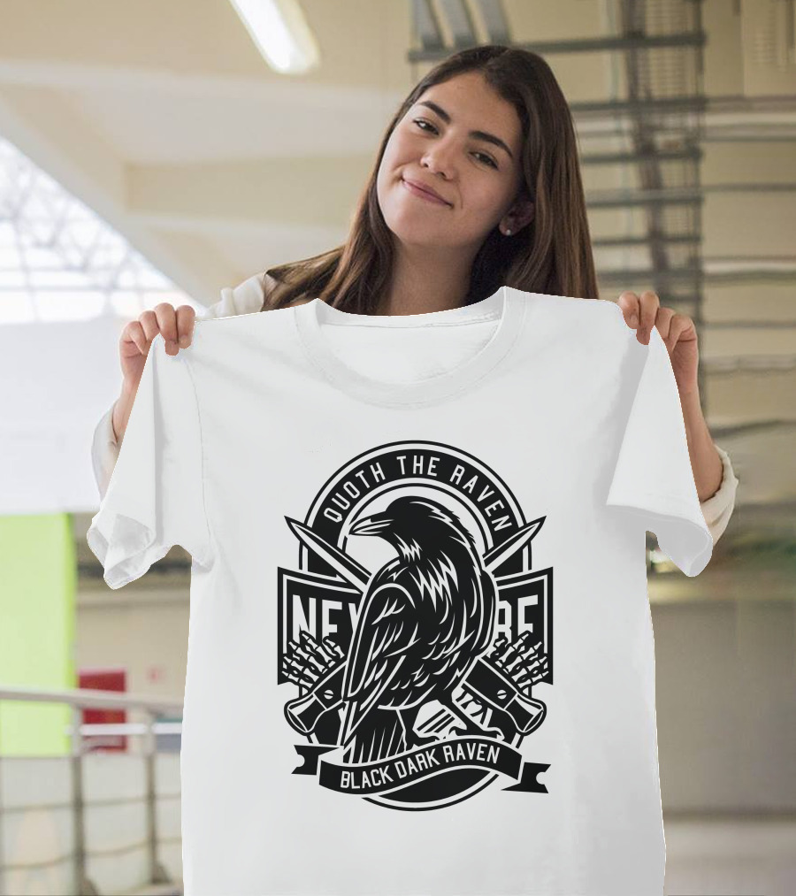 Quoth the Raven Nevermore Black Dark Raven T-Shirt