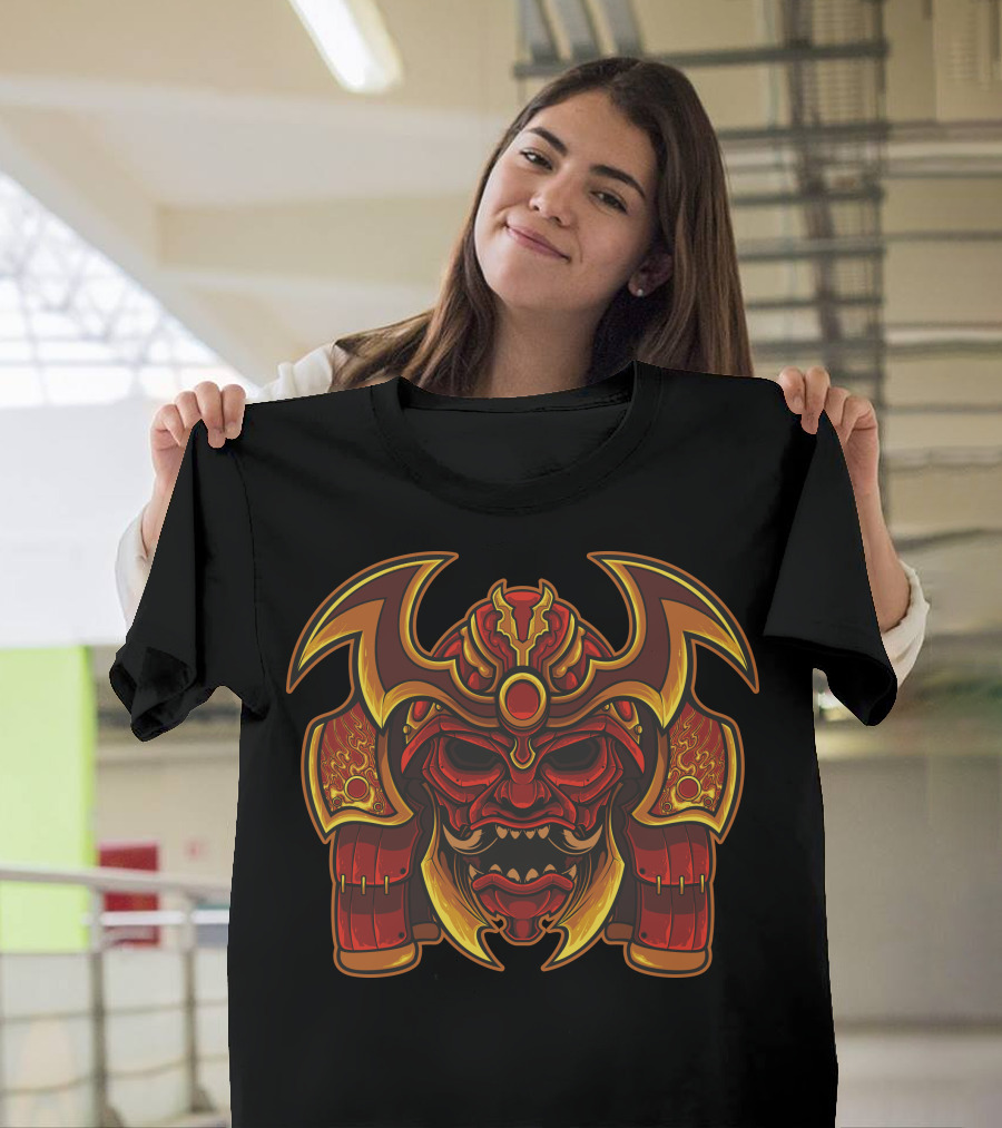 Warrior Skull Samurai Mask T-Shirt