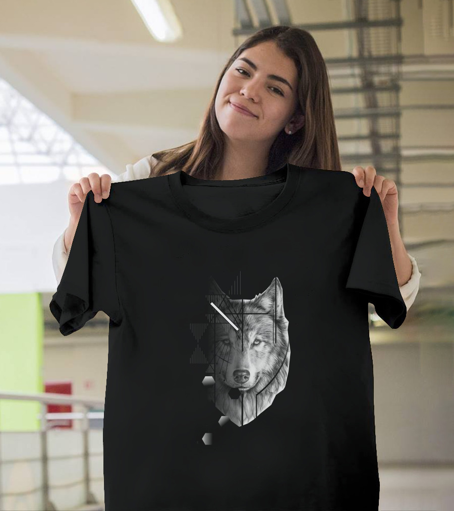 Wolf Geometric Abstract T-Shirt