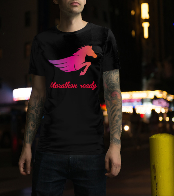 Marathon Ready Pegasus Winged Horse T-Shirt