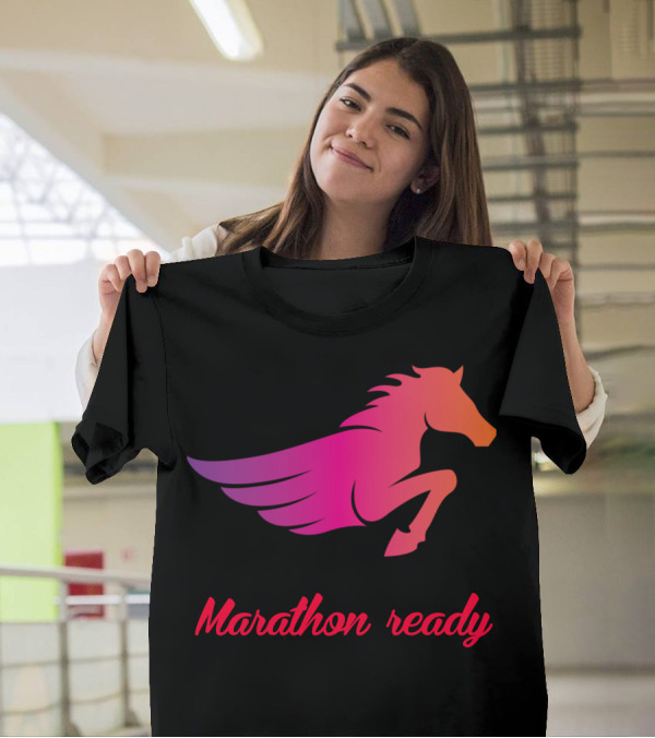 Marathon Ready Pegasus Winged Horse T-Shirt