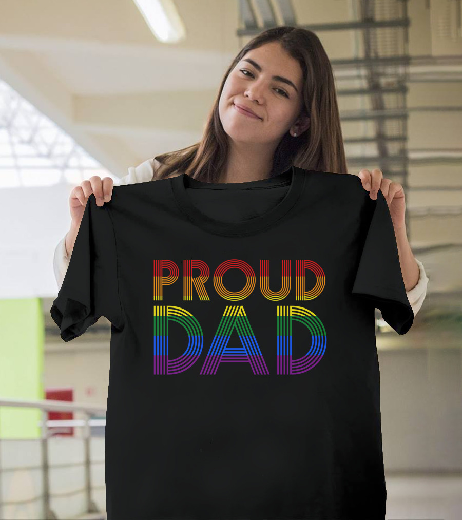 Proud Dad Rainbow Colors T-Shirt