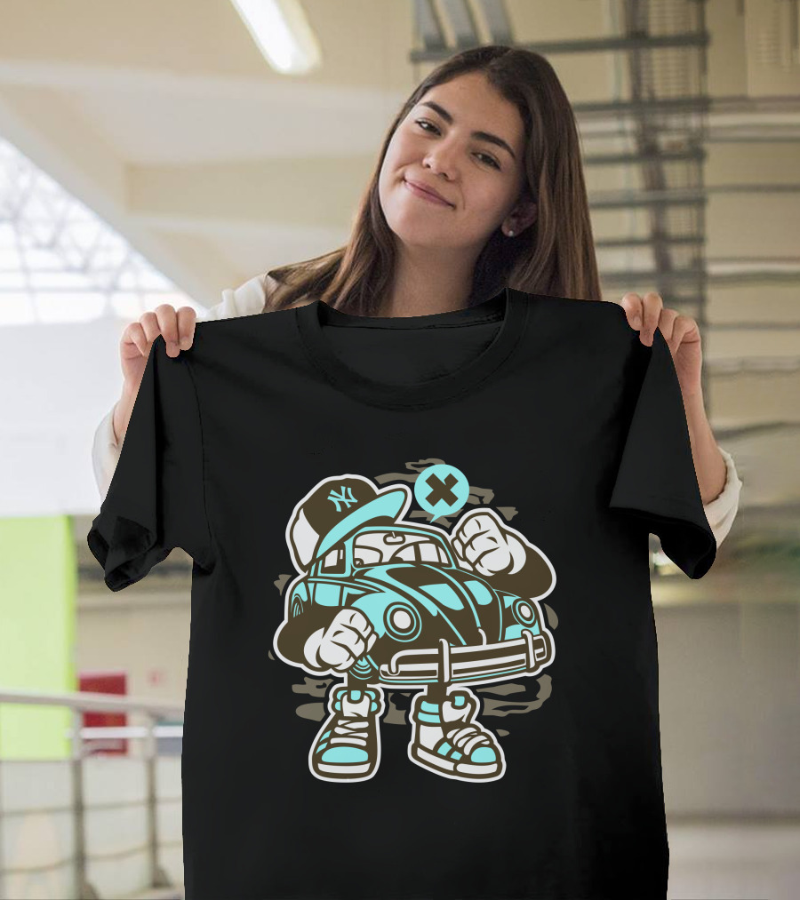 Street Beetle Urban Style Beetle Car with Cap and Sneakers T-Shirt