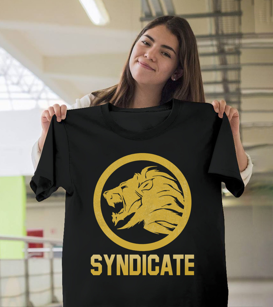 SYNDICATE Roaring Lion Emblem in Yellow Circle T-Shirt