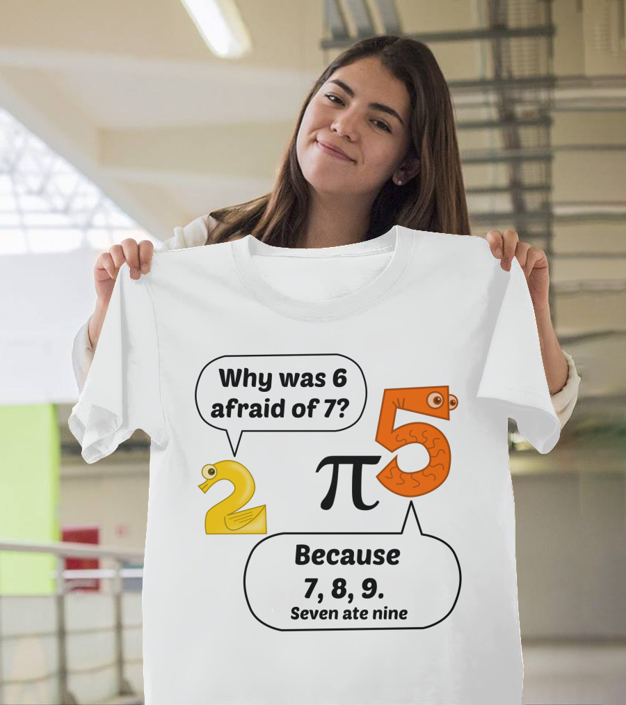 Why Was 6 Afraid Of 7 Because 7 8 9 T-Shirt