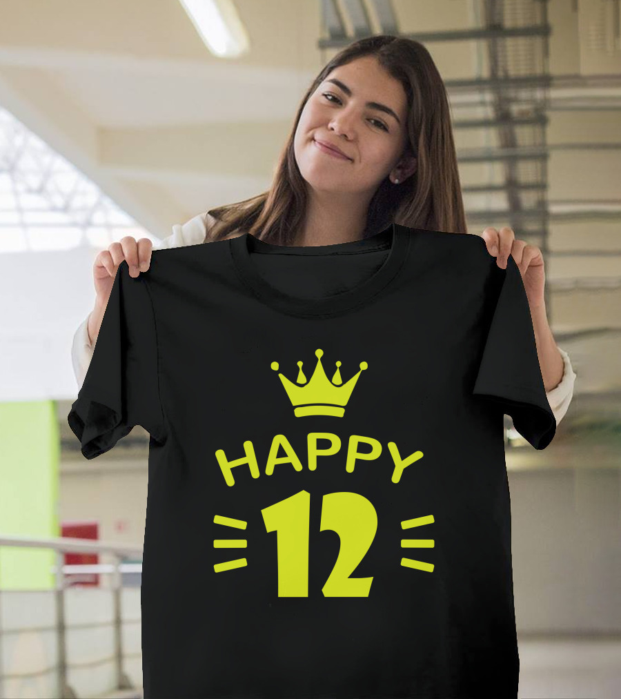HAPPY 12 Birthday Crown Celebratory T-Shirt
