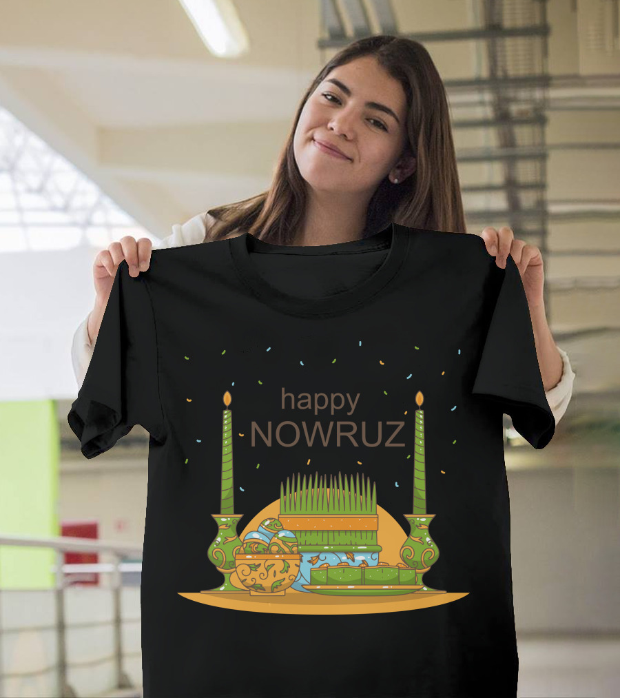 Happy Nowruz Holiday with Traditional Haft-Seen Symbols T-Shirt