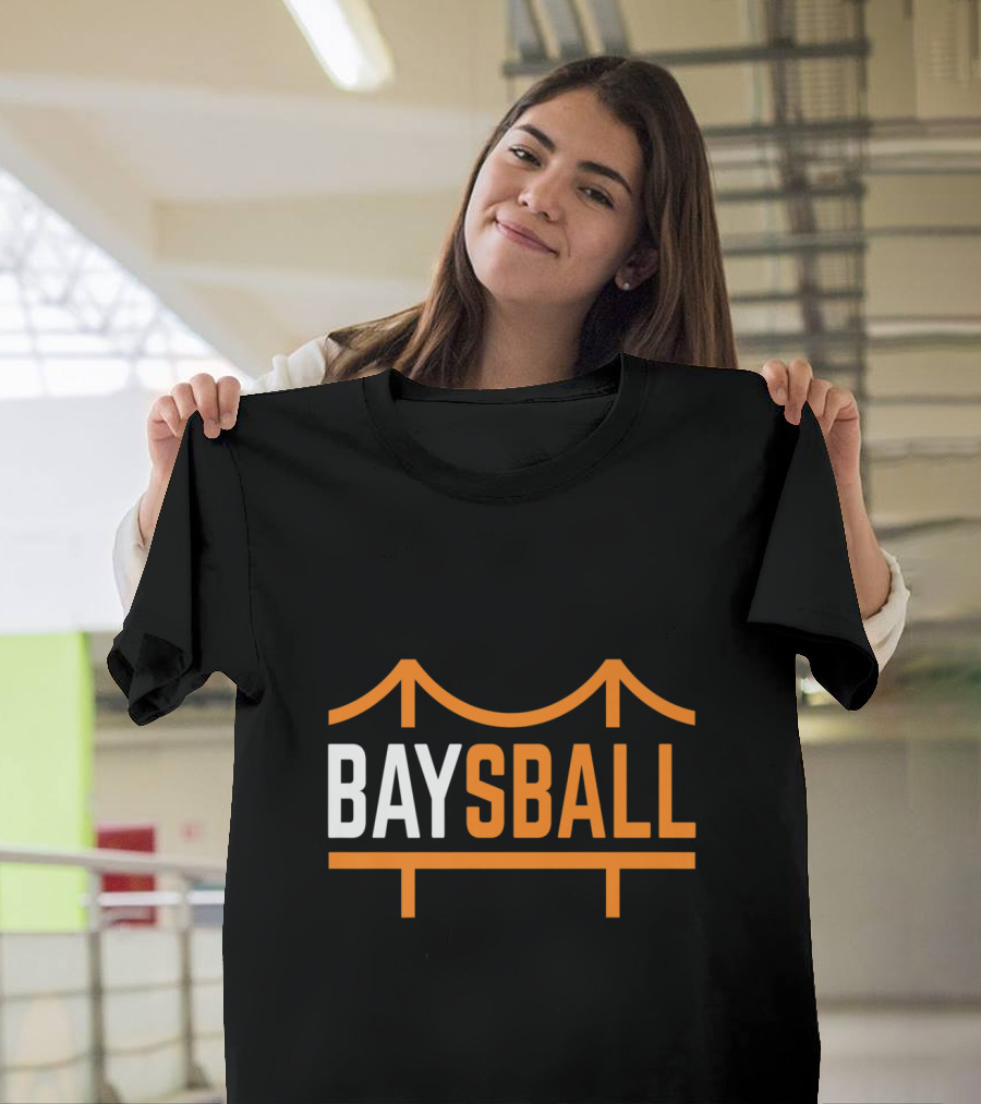 San Francisco Bay Baysball Bridge Graphic Baseball T-Shirt