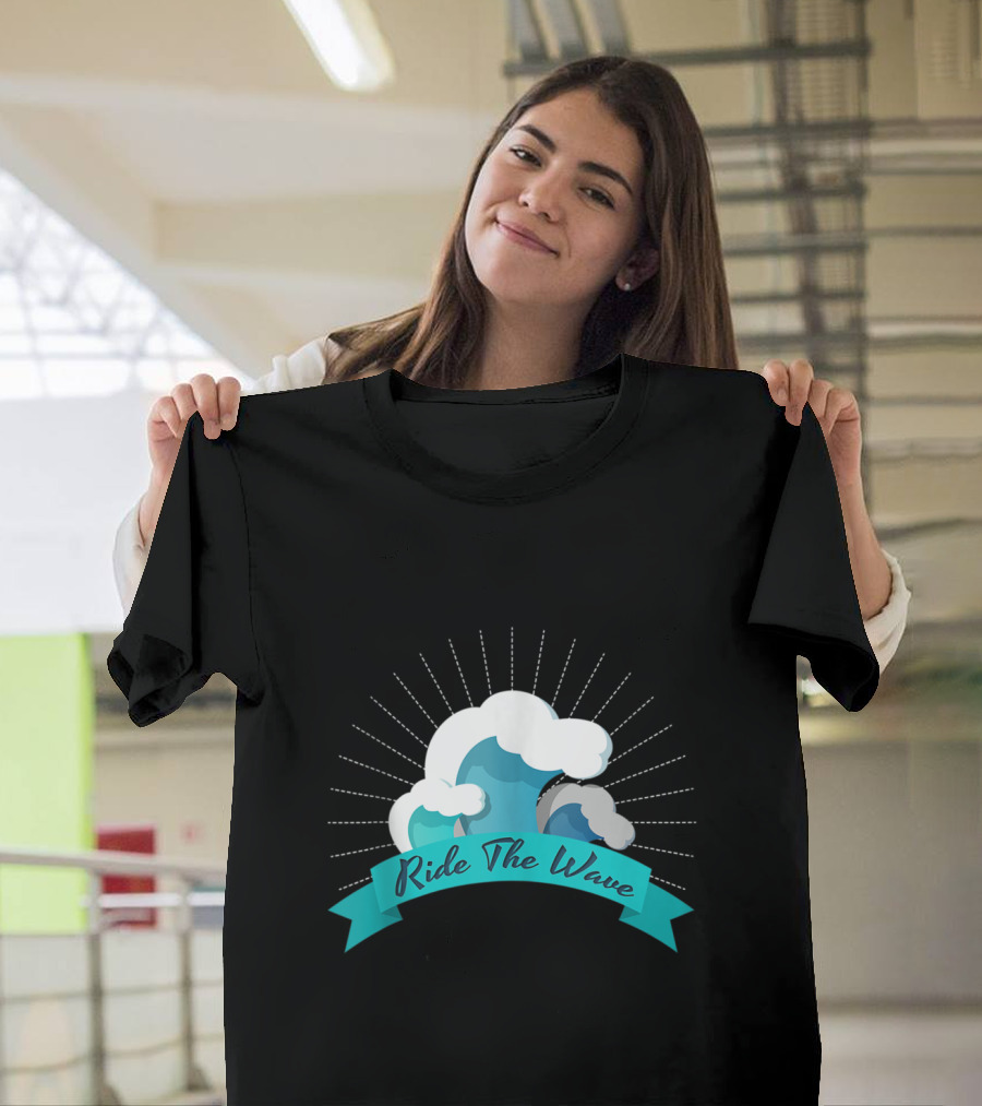 Ride The Wave Surfing Clouds and Ocean Adventure T-Shirt
