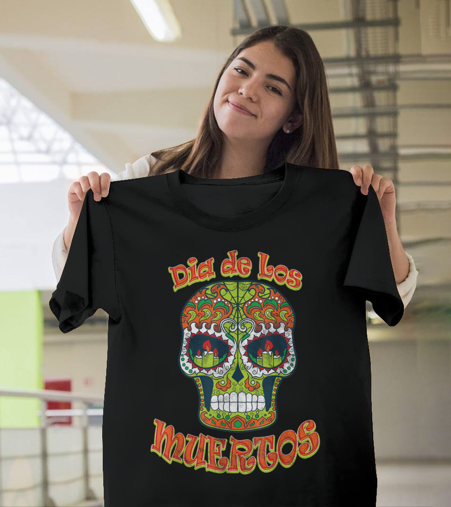 Dia de Los Muertos Creepy and Scary Sugar Skull T-Shirt