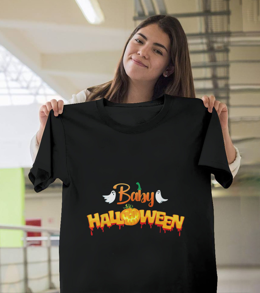 Baby Halloween Funny Pumpkin Eater with Ghosts T-Shirt