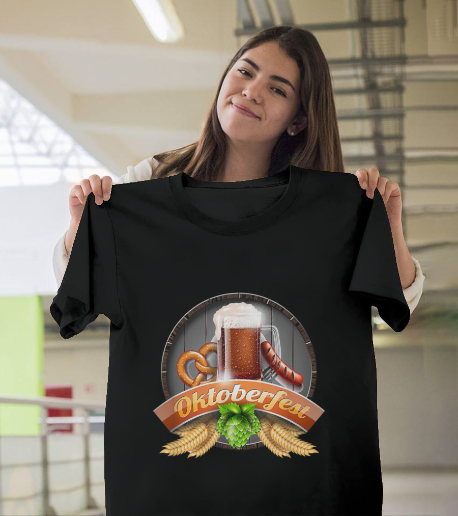 Oktoberfest Beer Pretzel Sausage Germany Festival Drinking T-Shirt