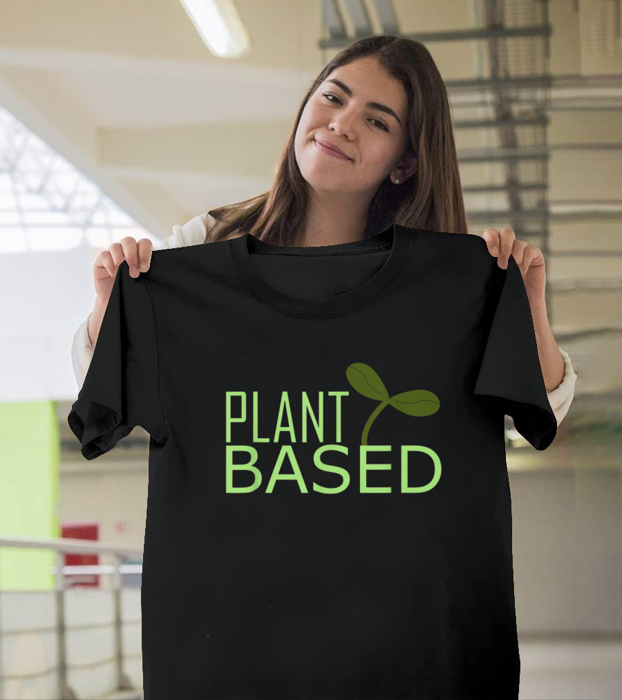 Plant Based Awesome Modern Vegan Meatless Design with Sprout T-Shirt