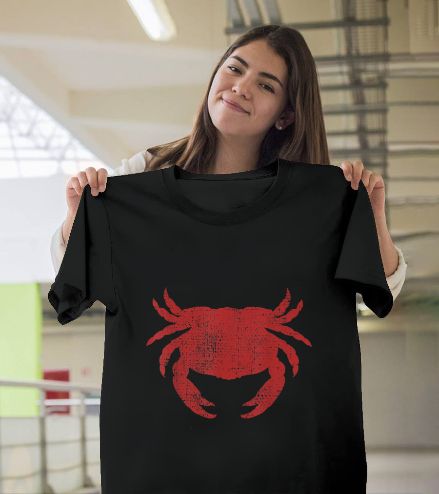 Crab Silhouette Red Crabbing Aquarium Tank T-Shirt
