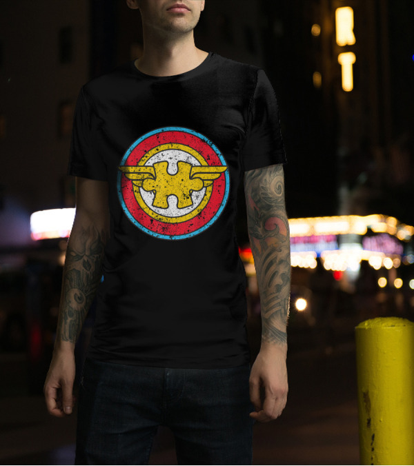Autism Awareness Superhero Puzzle Wings Emblem T-Shirt