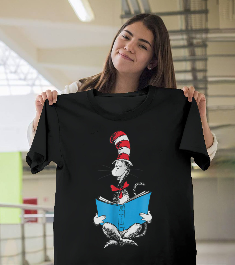 Dr. Seuss Cat in Hat Reading Book T-Shirt
