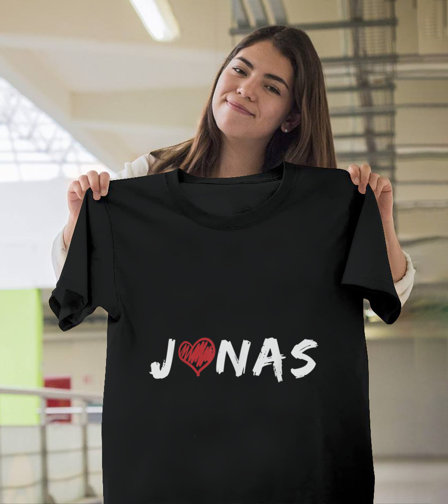 Jonas Heart Cool Given Name For Baby Brothers T-Shirt