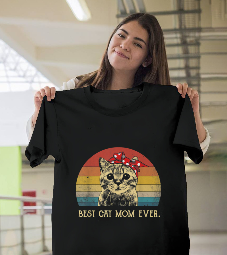 Best Cat Mom Ever Vintage Mother's Day Gifts T-Shirt
