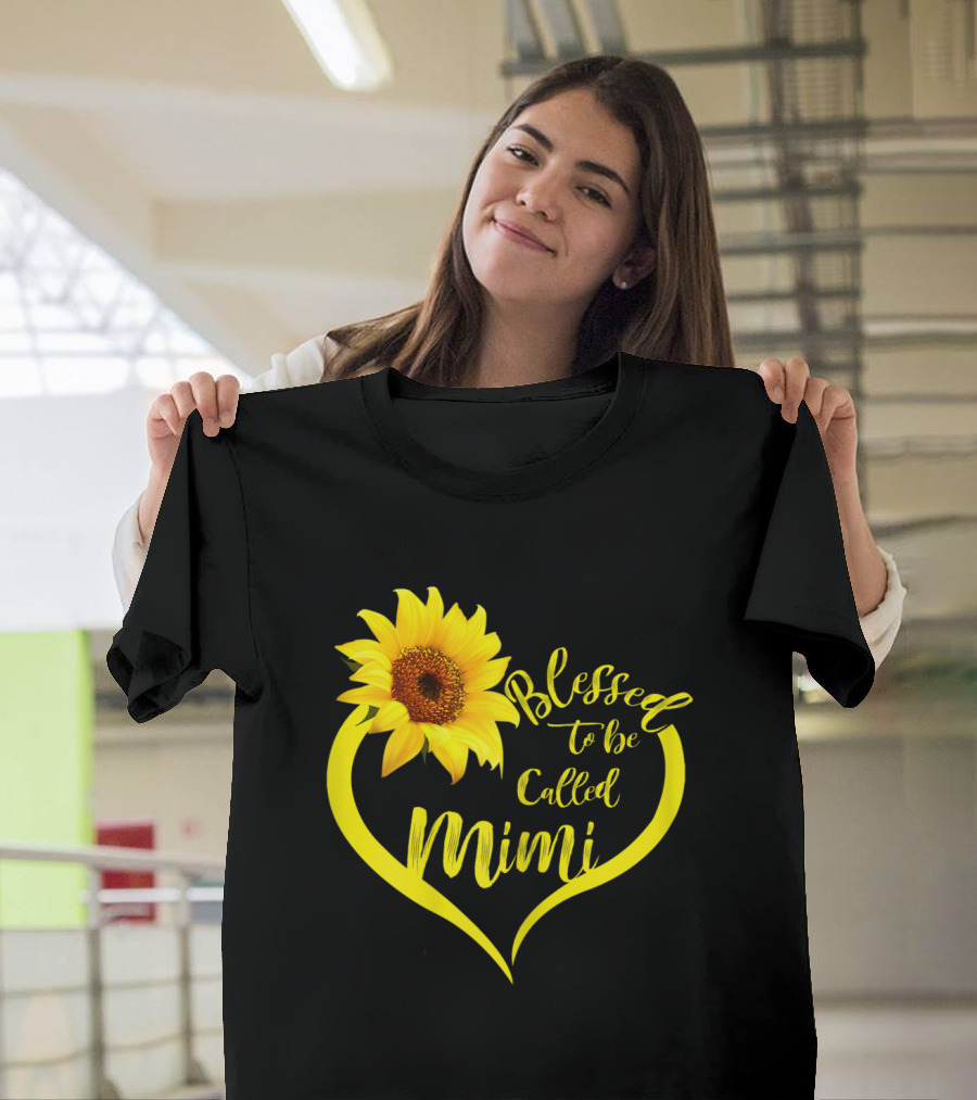 Blessed To Be Called Mimi Sunflower Heart T-Shirt