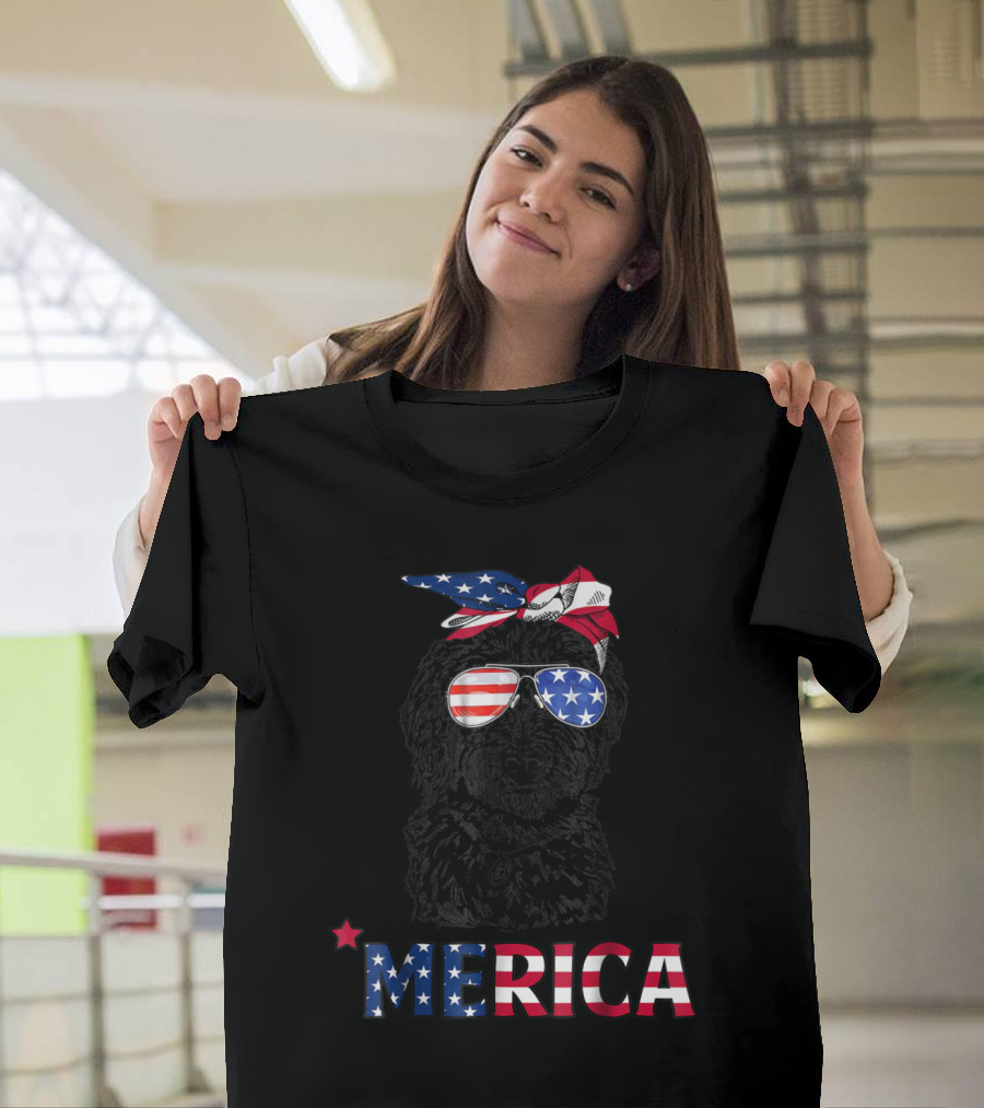 Goldendoodle Mom USA American Flag Merica for 4th of July T-Shirt