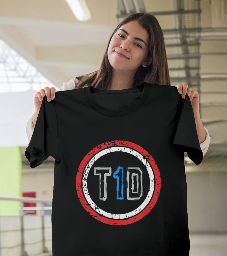 T1D Superhero Emblem Type 1 Diabetes Awareness Circle T-Shirt
