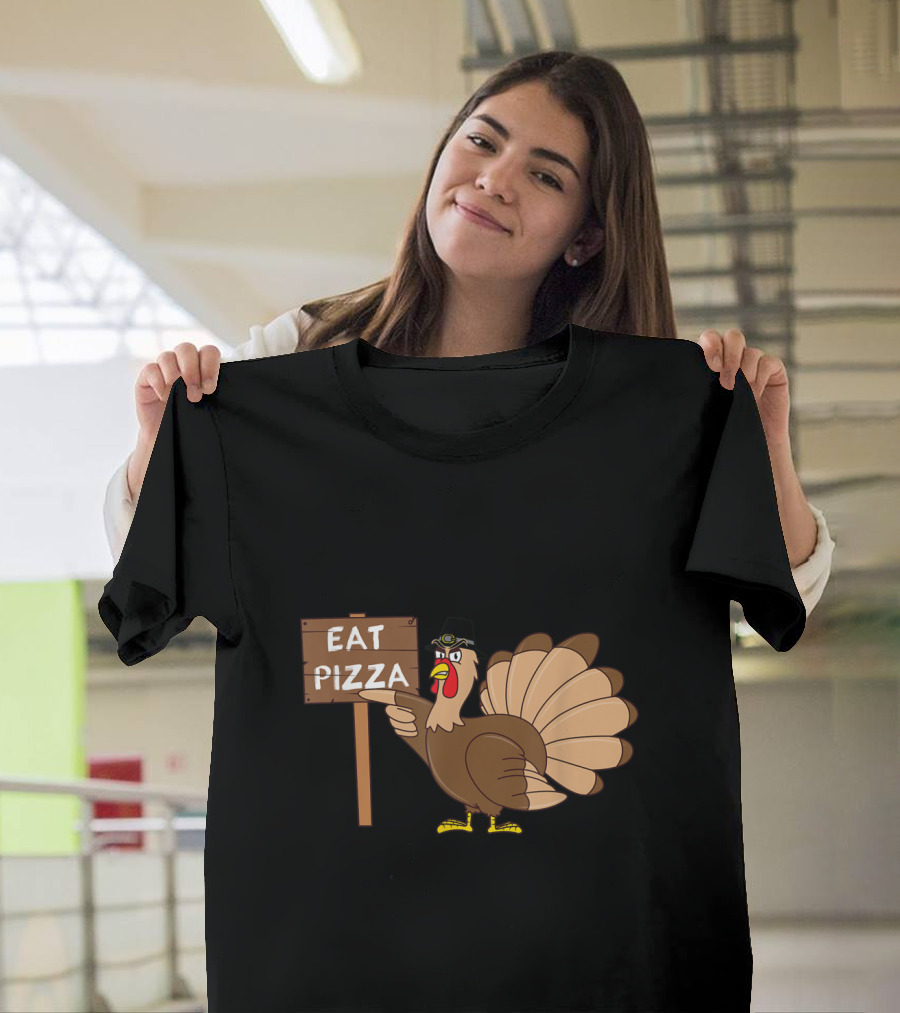 Turkey Eat Pizza Kids Adult Vegan Eat Pizza T-Shirt