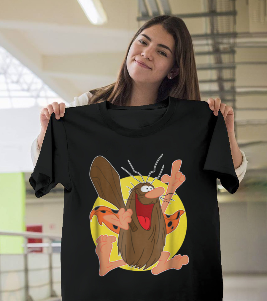 Captain Caveman Iconic Character with Club and Cape T-Shirt