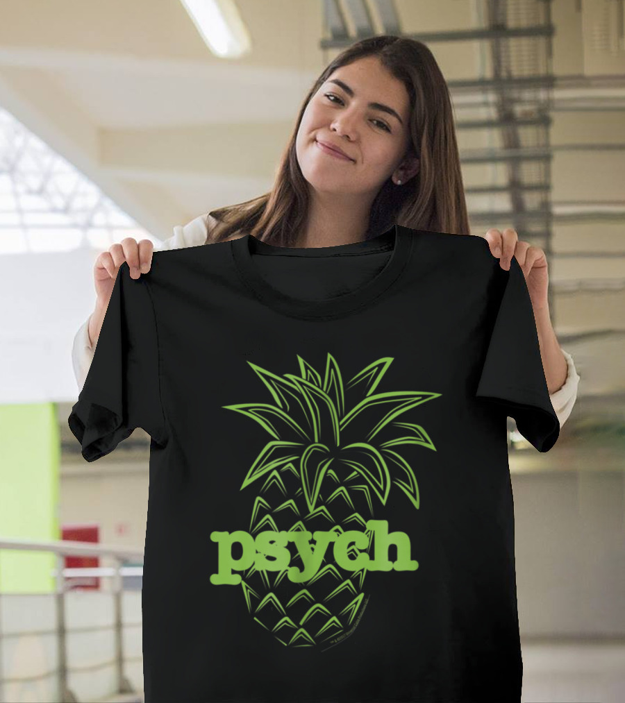 Psych Pineapple Neon Green T-Shirt