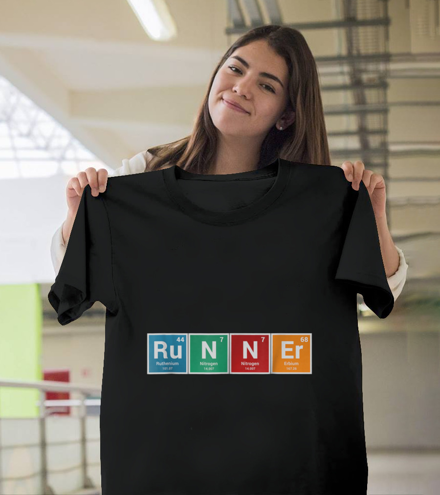 Runner Chemistry Elements Ruthenium Nitrogen Erbium T-Shirt