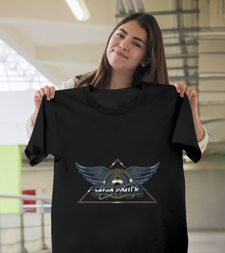 Aerosmith Rock In A Hard Place Logo with Wings and Pyramid T-Shirt