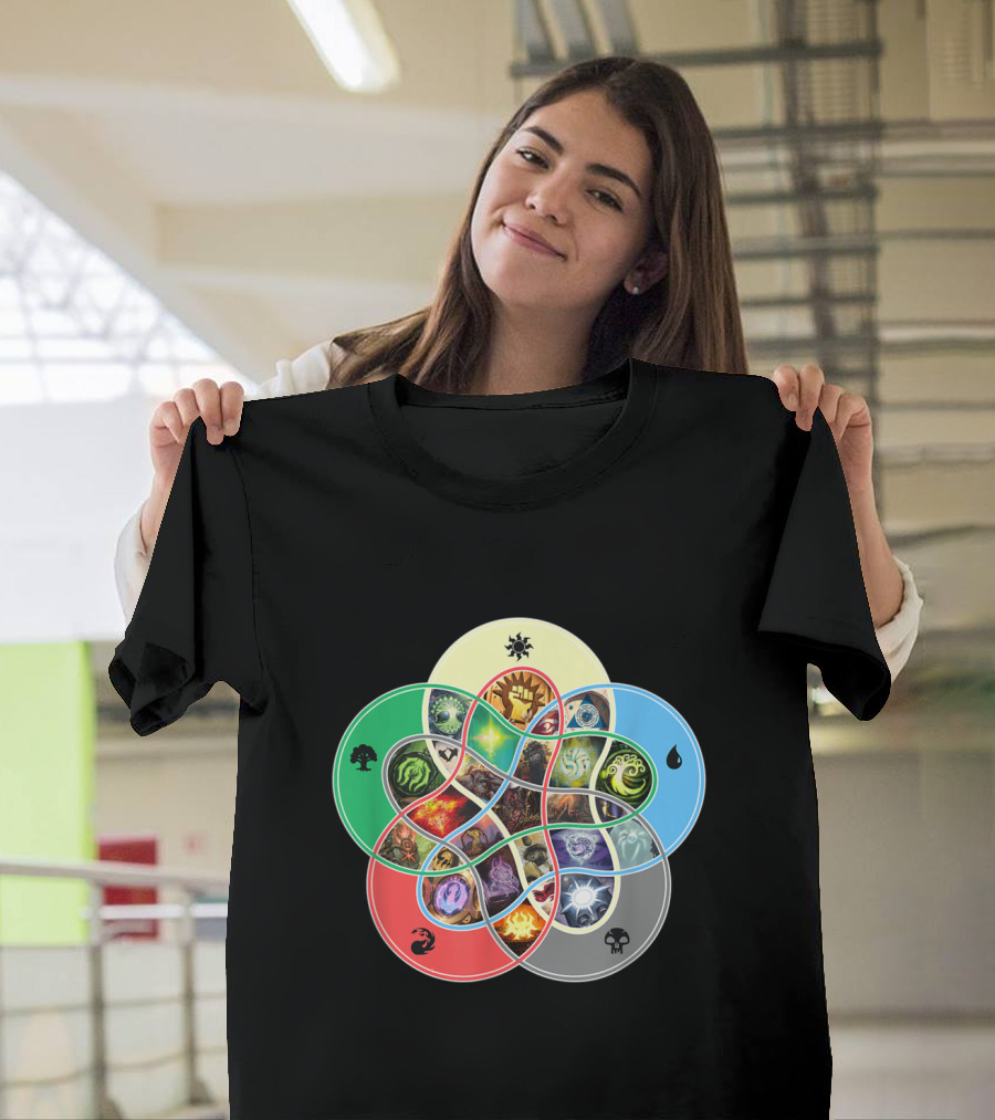 Magic Gathering Symbols Venn Diagram for Magic Lover T-Shirt