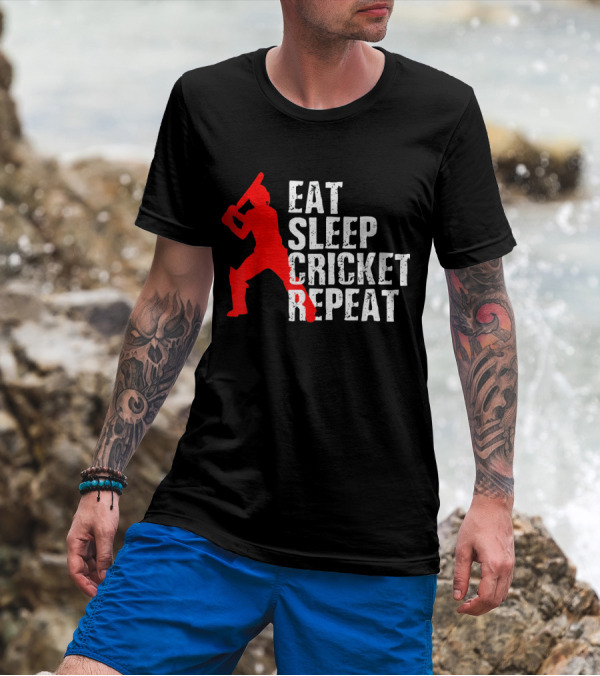 Eat Sleep Cricket Repeat T-Shirt