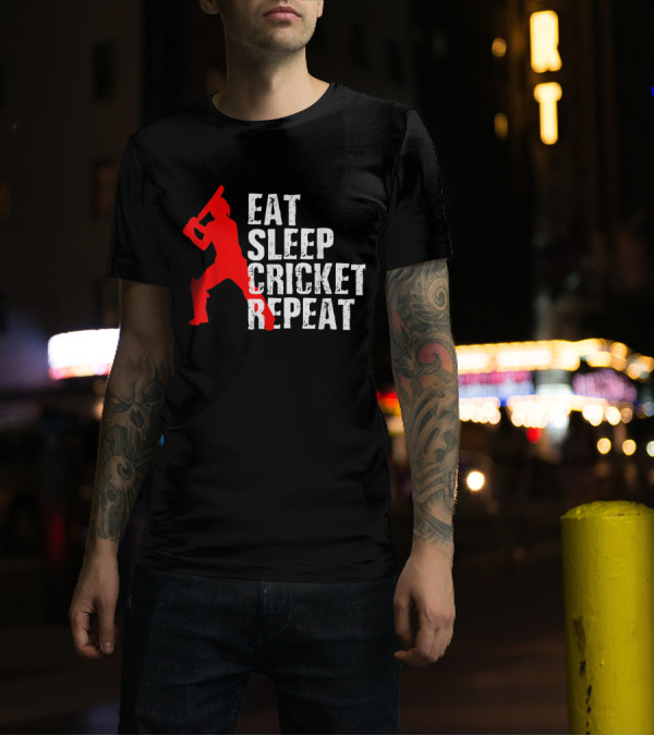 Eat Sleep Cricket Repeat T-Shirt