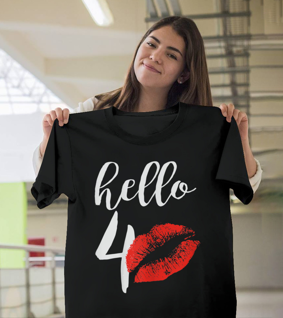 Hello 40 Red Lip Kisses Birthday T-Shirt