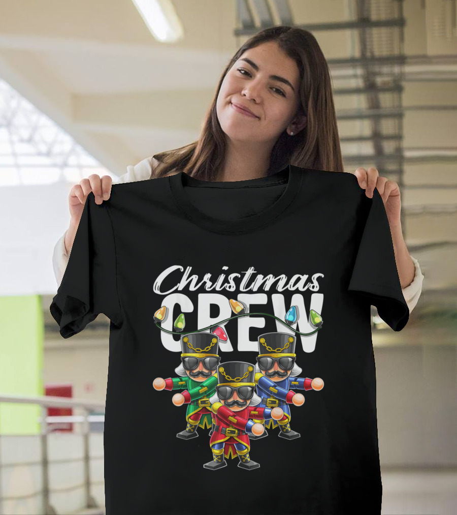 Christmas Crew Flossing Nutcracker Dancing Lights T-Shirt