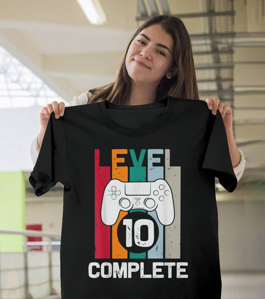 Level 10 Complete 10th Year Anniversary Gaming Celebration for Him T-Shirt