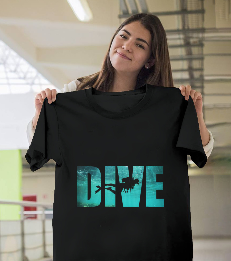 Dive Scuba Diving Divers Shadow Deep Swim Cool T-Shirt