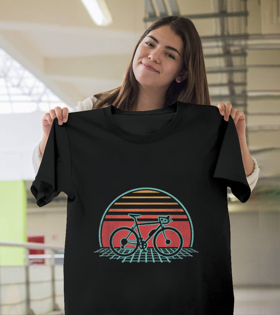 Bicycle Vintage Cycling Retro 70s 80s Style Sunset T-Shirt