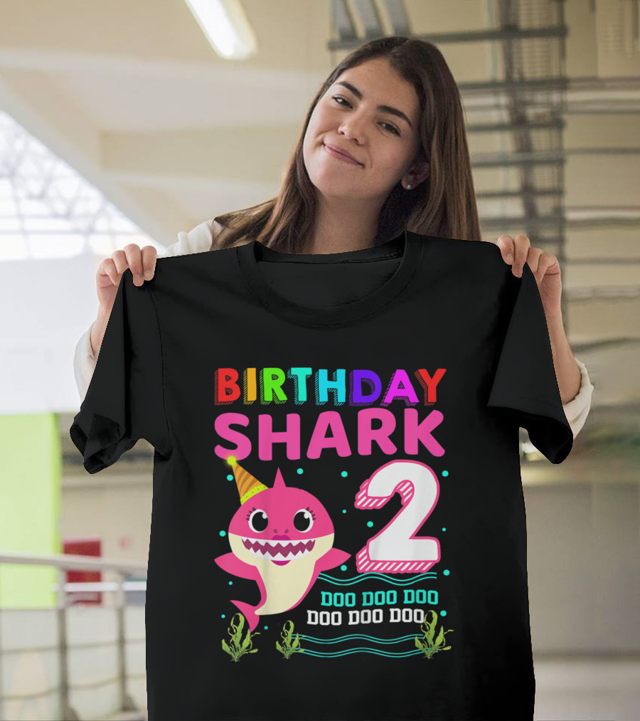 Birthday Shark 2 Doo Doo Doo 2nd Birthday T-Shirt