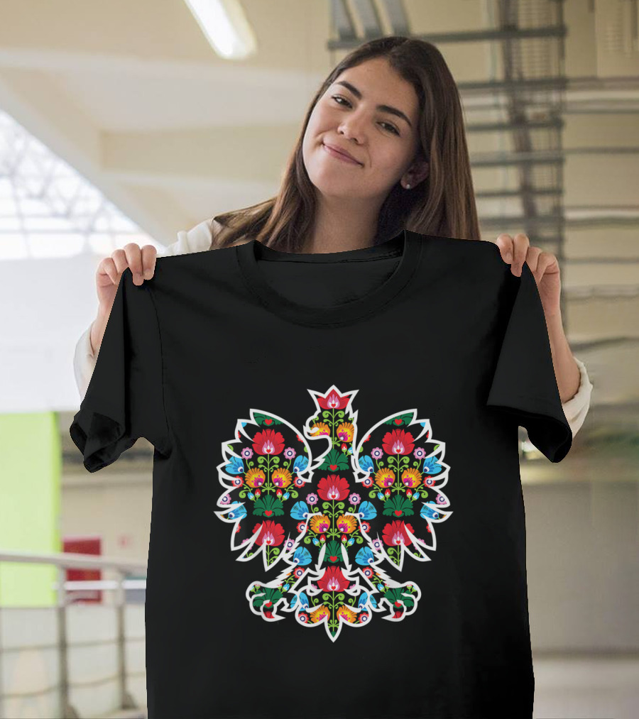 POLISH EAGLE WYCINANKI Emblem Folk Art Poland T-Shirt