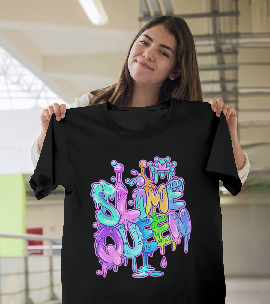 SLIME QUEEN Colorful Dripping Crown T-Shirt