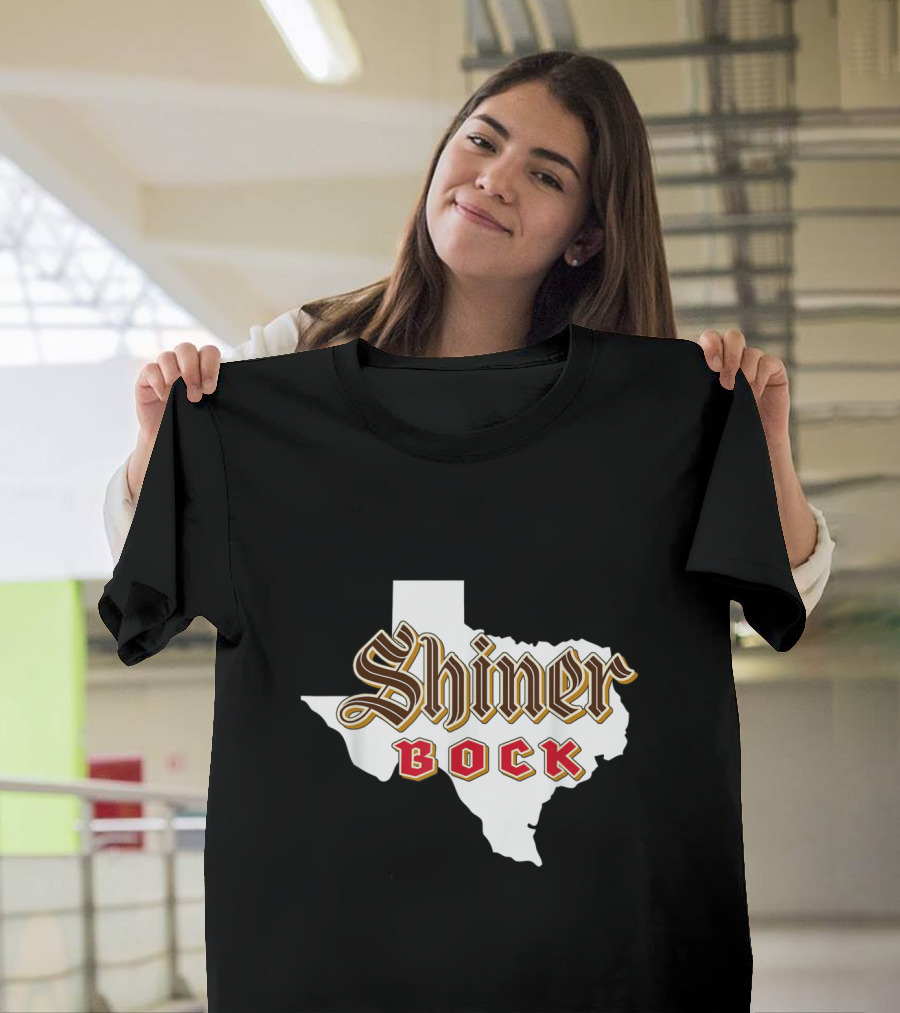 Shiner Bock Texas Outline Adult Drinkers Town T-Shirt