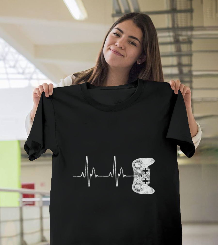 Gamer Heartbeat Video Game Controller Lover T-Shirt