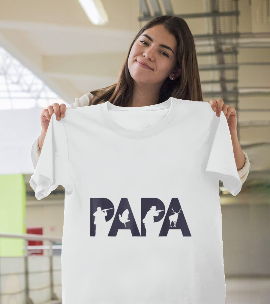 Papa Hunter Dad Funny Father Hunting Top T-Shirt