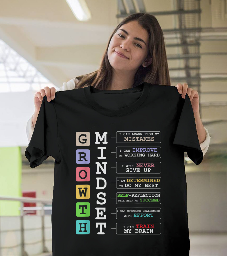 Growth Mindset Classroom Teacher Mistakes Improvement Determination Effort T-Shirt