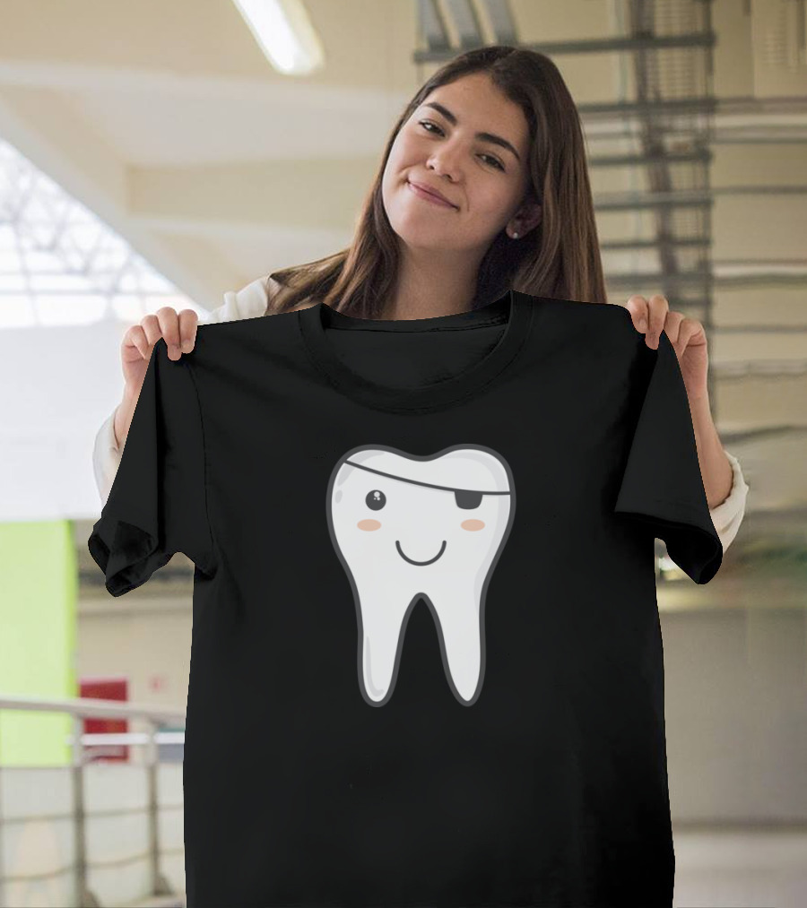 Dental Pirates Smiling Tooth with Eyepatch T-Shirt