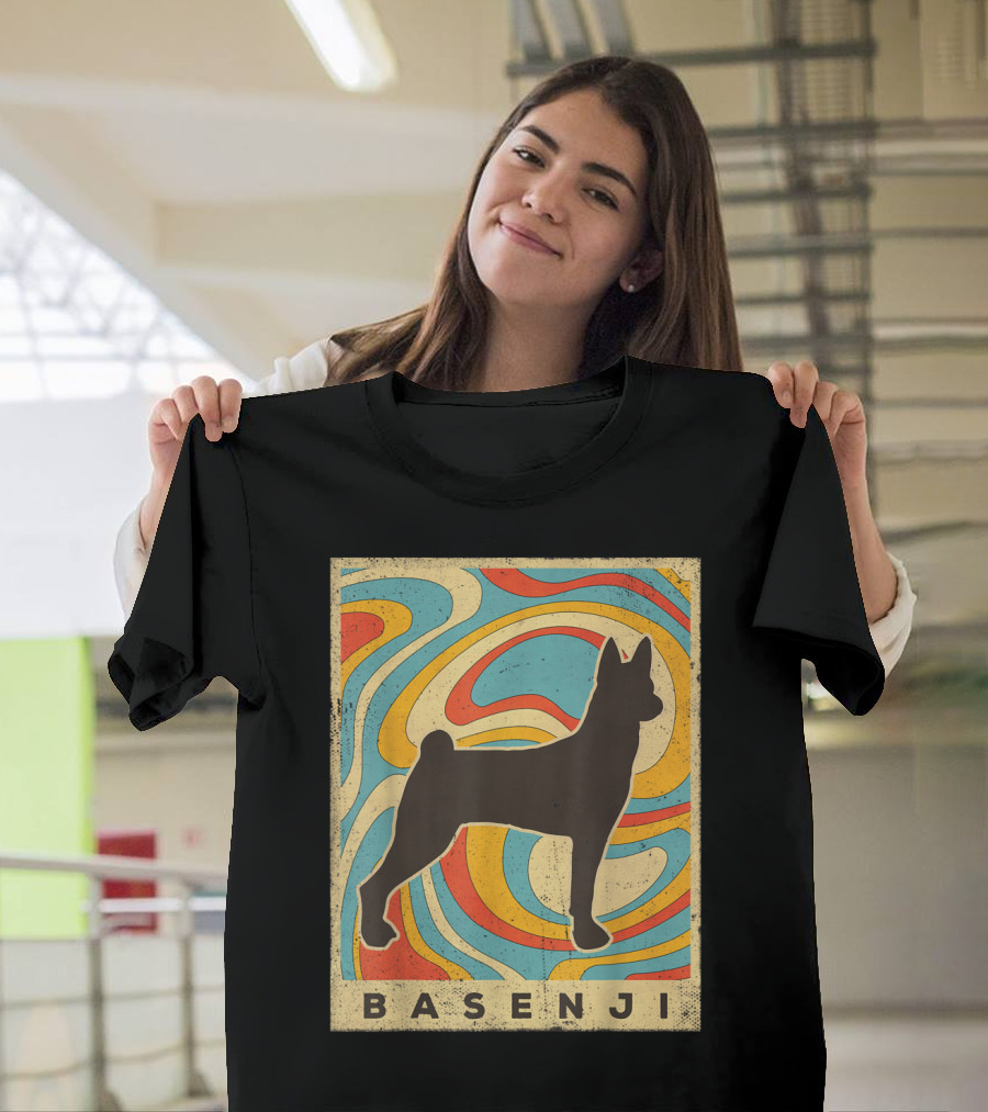 Basenji Retro Psychedelic T-Shirt
