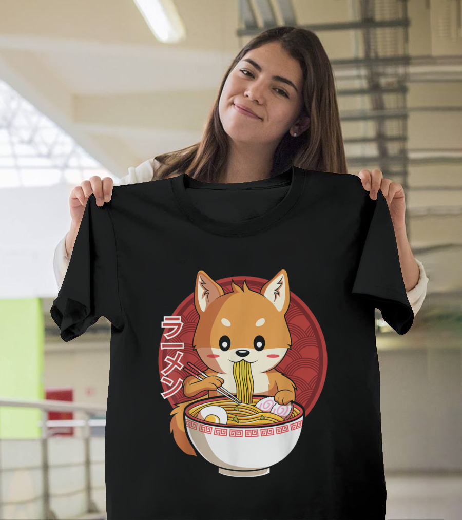 Kawaii Shiba Inu Ramen Japanese Noodles Anime Lover T-Shirt
