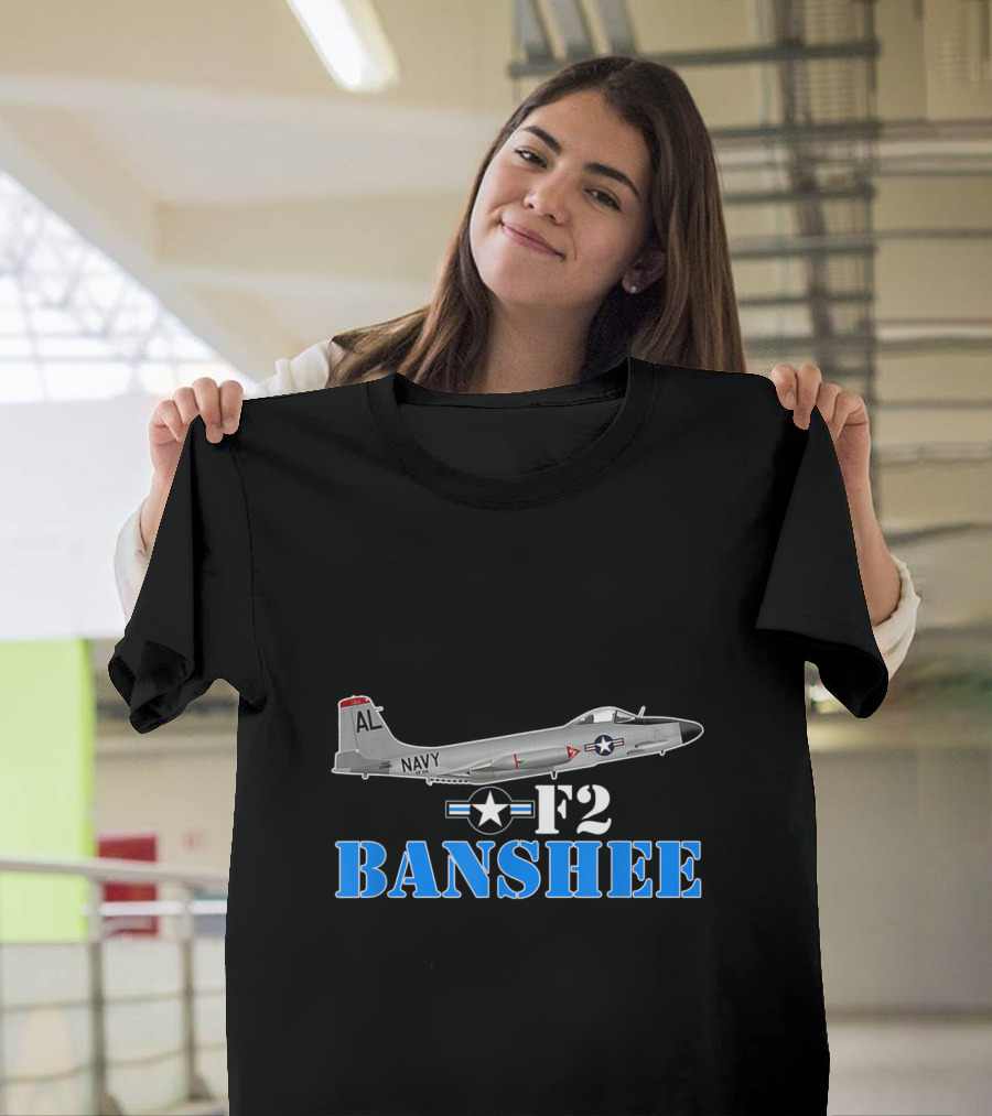 Navy AL F2 Banshee Fighter Airplane T-Shirt