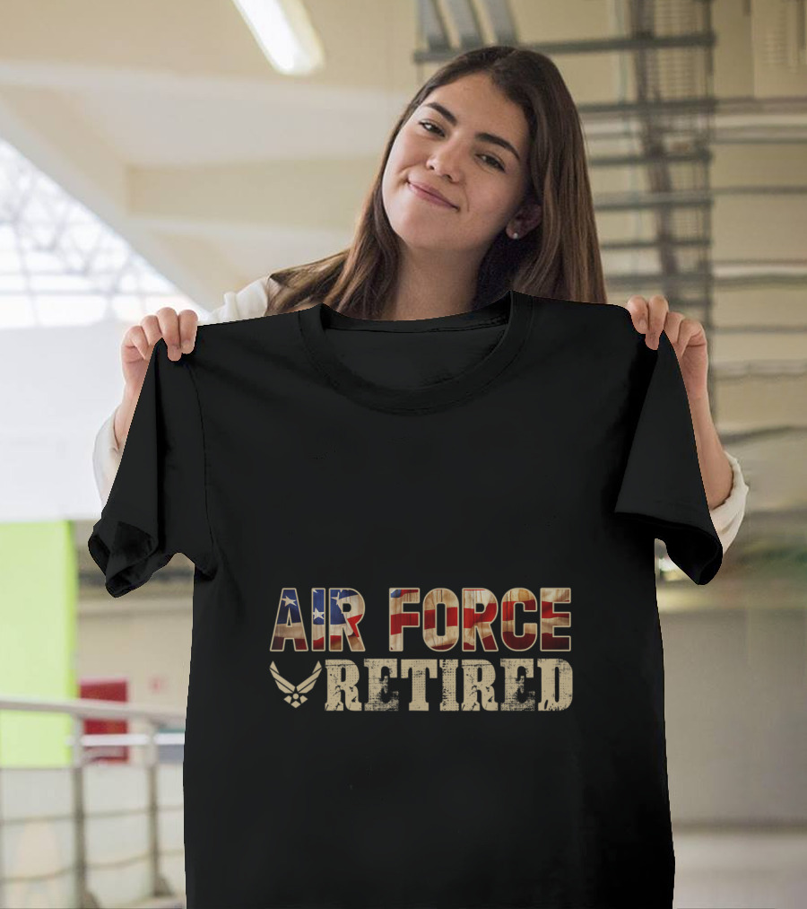 Vintage United States Air Force Retired American Flag T-Shirt